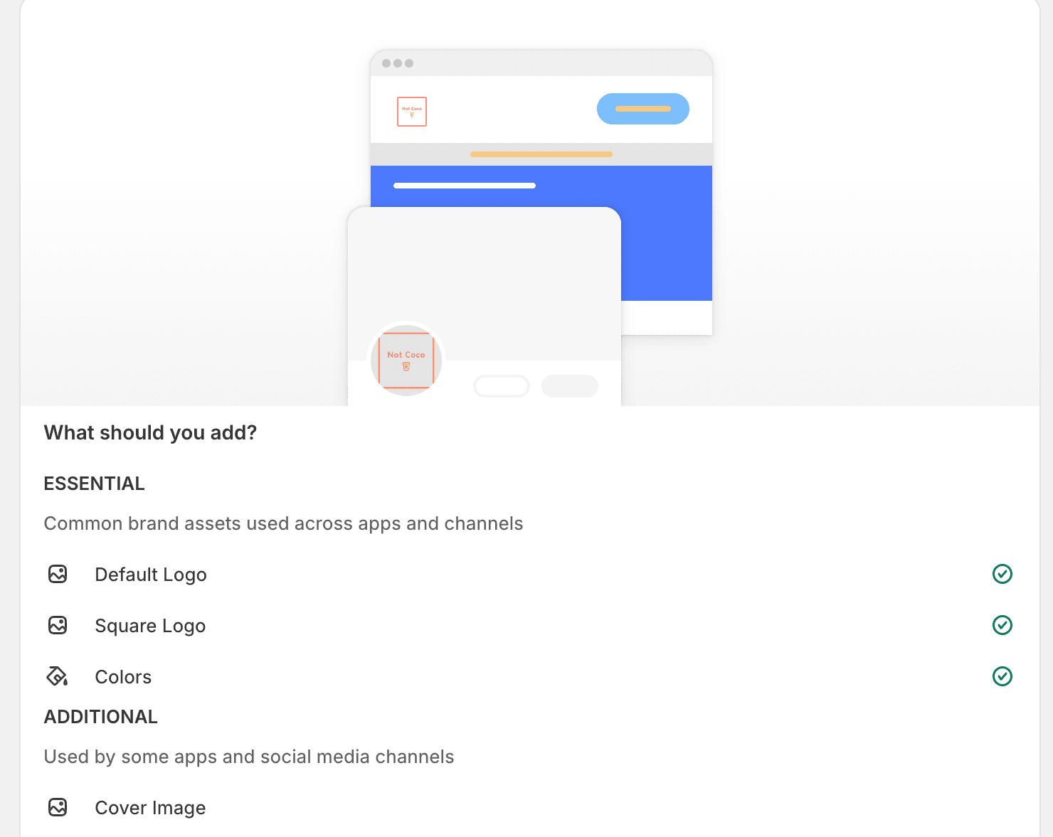 Picture of Shopify brand settings page